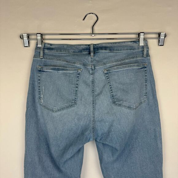 Loft Blue Light Wash Denim Distressed Curvy Skinny Cropped Jeans Women 12/31 - Picture 5 of 13